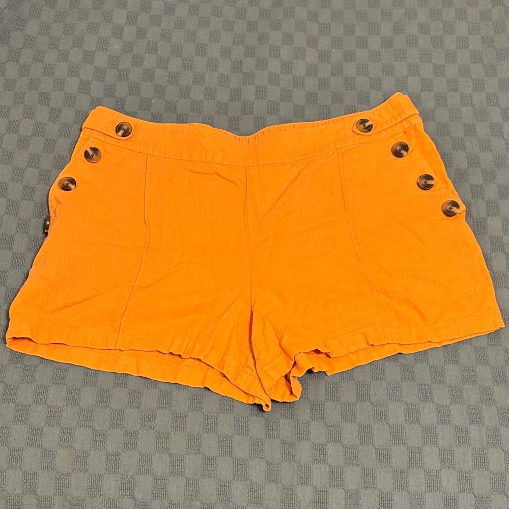 Vibrant Orange High Waist Women's Shorts